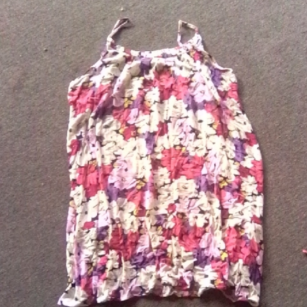 Bobeau Pink, Purple And White Multicolor Floral Tank